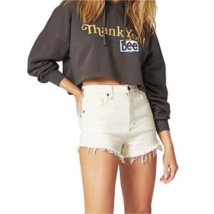 Lee High Rise Cut Off Jean Shorts White Size 27